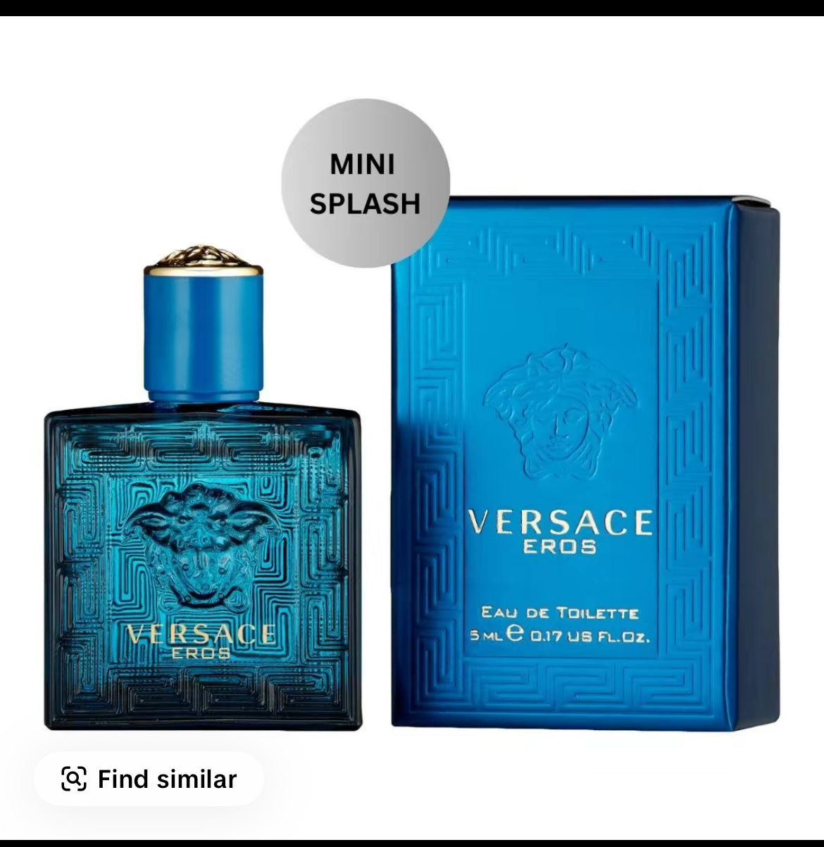 Versace Mini Cologne Set for Men – 4 x 0.17 oz (5 ml) Bottles: Eros, Eros Flame, Eau Fraiche, Dylan Blue